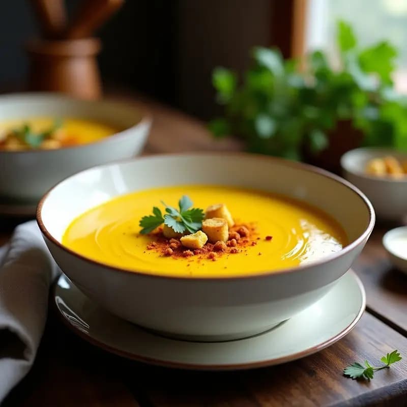 Crema de Coliflor y Cúrcuma con Crutones de Semillas de Girasol: Receta Vegana en Olla Lenta