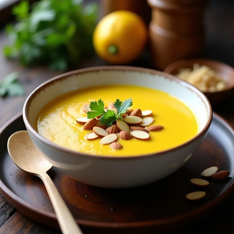 Crema de Coliflor y Cúrcuma con Crujiente de Almendras: Receta Ayurvédica en Thermomix