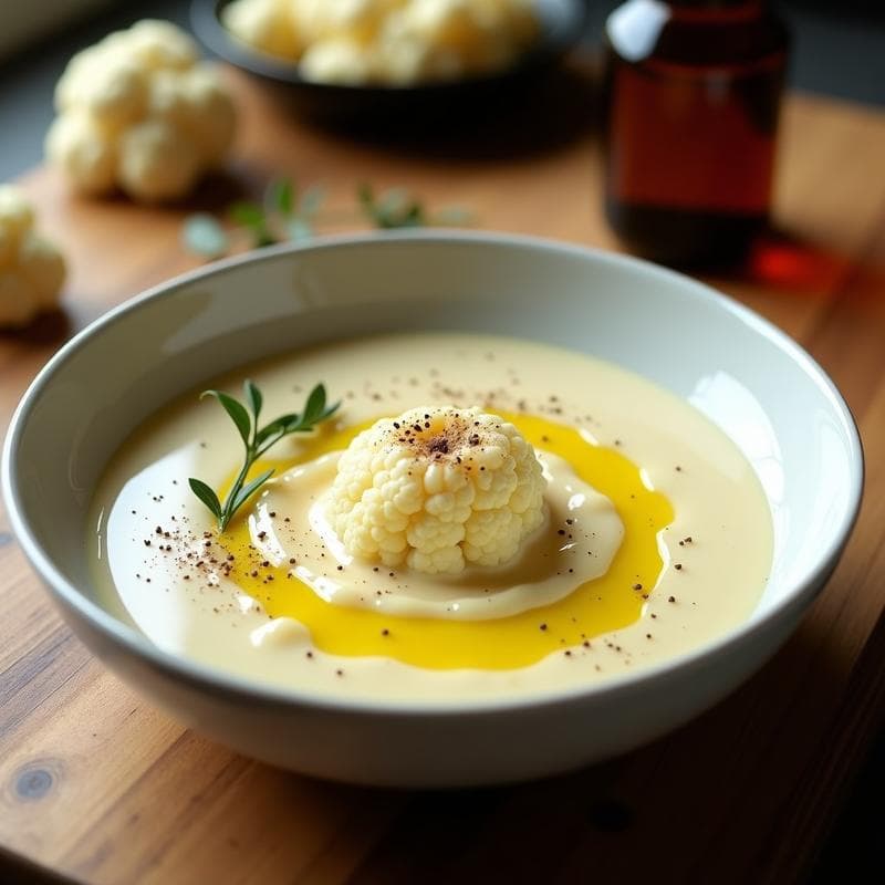 Crema de Coliflor con Trufa: Receta en Airfryer en 15 Minutos con Textura Sedosa