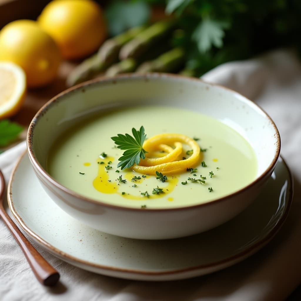 Crema de Espárragos Blancos y Limón Confitado: Receta Española en Olla Lenta