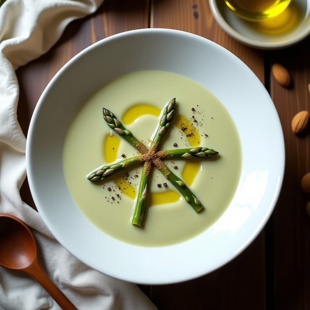 Crema de Espárragos Blancos y Ajo Negro: Receta Española Keto en Thermomix