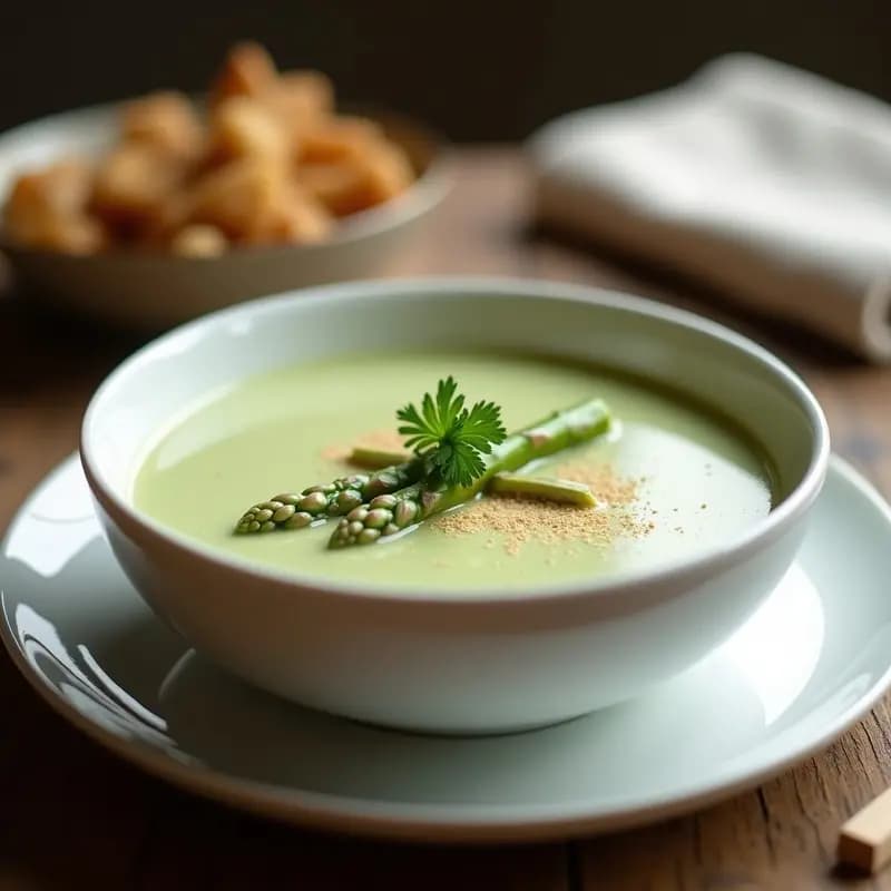 Crema de Espárragos Blancos y Avenas con Toque de Nuez Moscada: Receta Francesa Keto