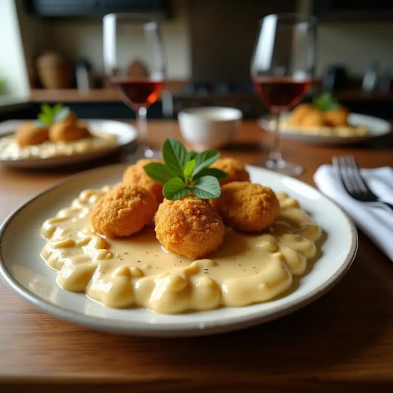 Crema de Espárragos Blancos y Nuggets de Pollo de Garbanzo: Sopa Vegana Alta en Proteínas