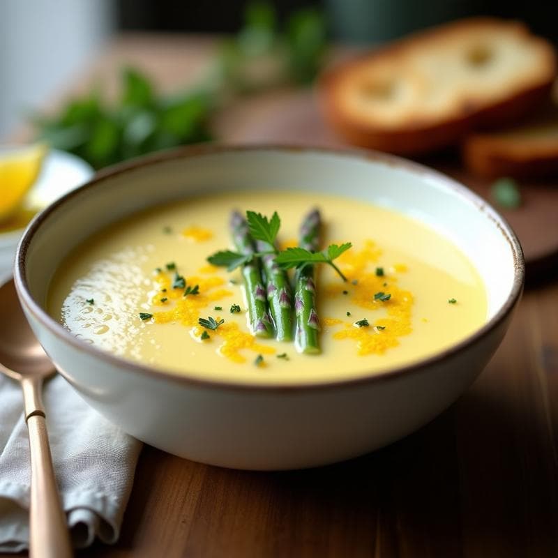 Crema de Espárragos Blancos y Patata con Toque de Limón: Receta en Olla Exprés Sin Lácteos