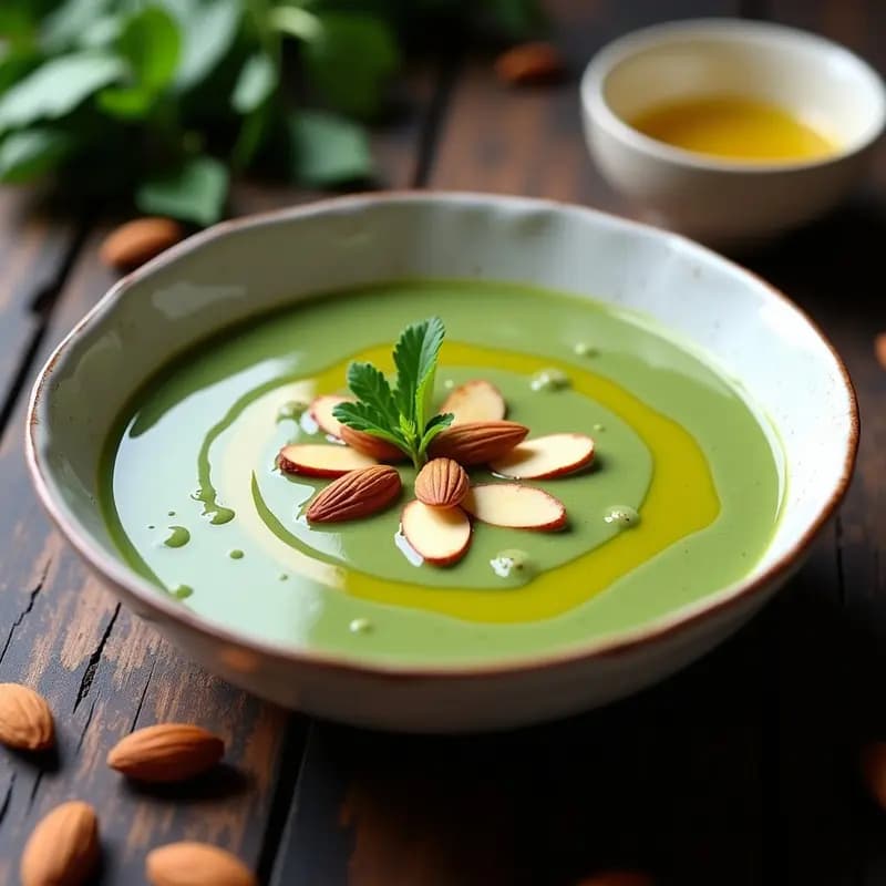 Crema de Espinacas con Almendras y Ajo Negro: Receta Cremosa y Alta en Proteínas