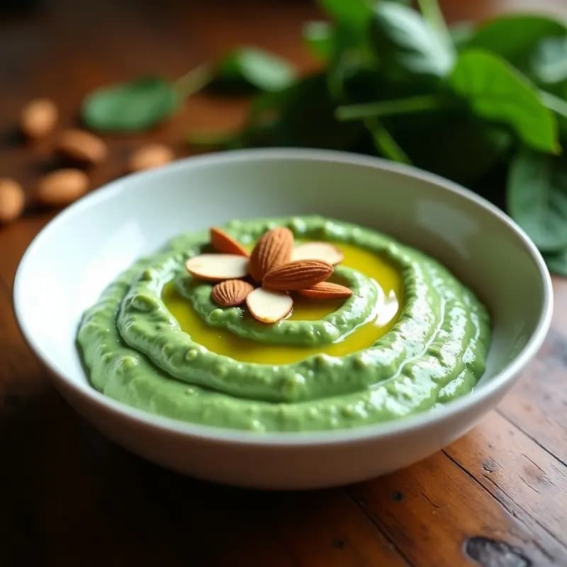 Crema de Espinacas con Almendras: Receta Ligera con Toque de Ajo Negro en 15 Minutos