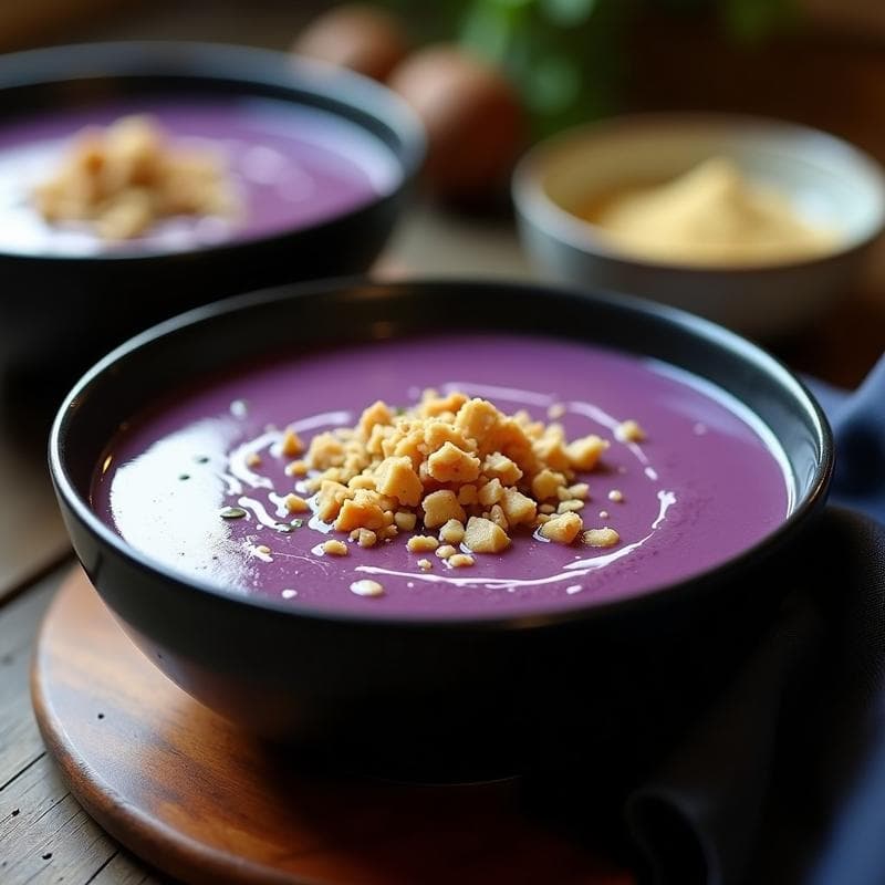 Crema de Espinacas y Batata Morada con Crumble de Nueces: Sopa Antiinflamatoria en Olla Exprés