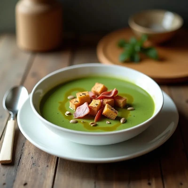 Crema de Espinacas con Elementos Crujientes: Receta Gourmet en 25 Minutos con Toque de Restaurante