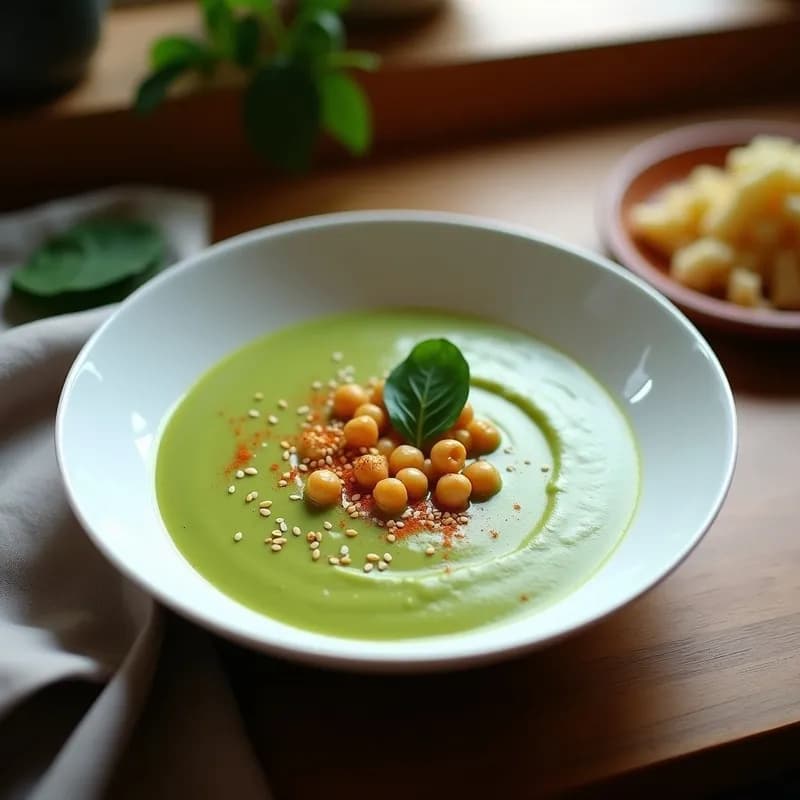 Crema de Espinacas y Garbanzos Ahumados: Receta en Thermomix Ultraproteica y Sin Lácteos