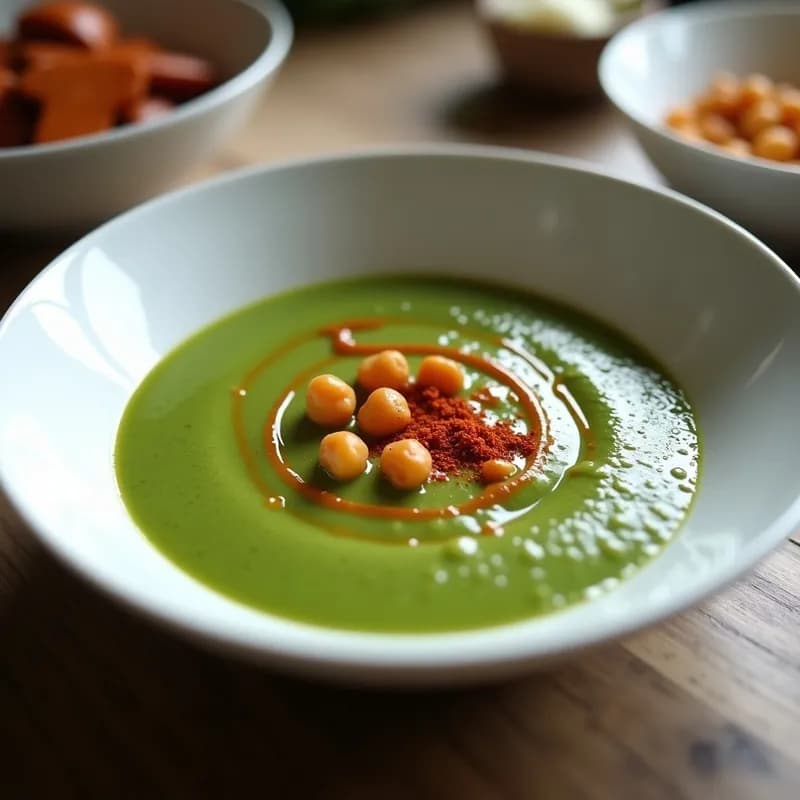 Crema de Espinacas con Garbanzos Ahumados: Receta Vegana en Olla Express con Toque Humo