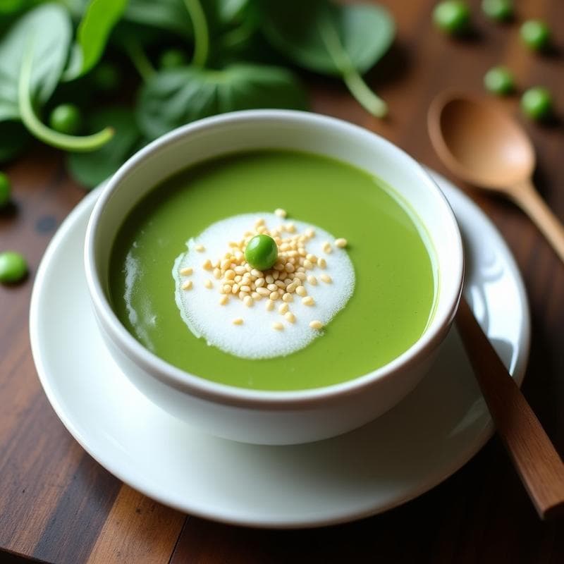 Crema de Espinacas y Guisantes con Espuma de Termomix: Receta Sin Lácteos en 15 Minutos