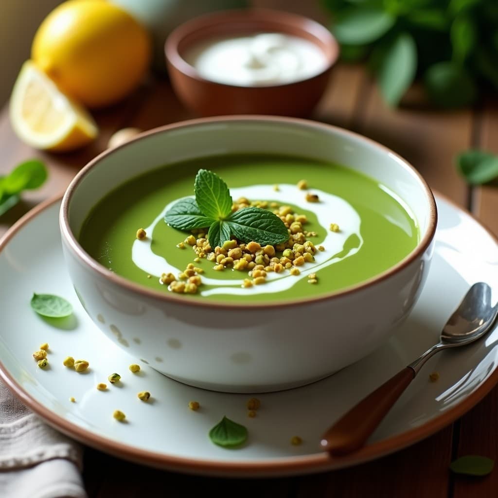 Crema de Espinacas y Leche de Pistacho: Sopa Turca Vegana en Thermomix