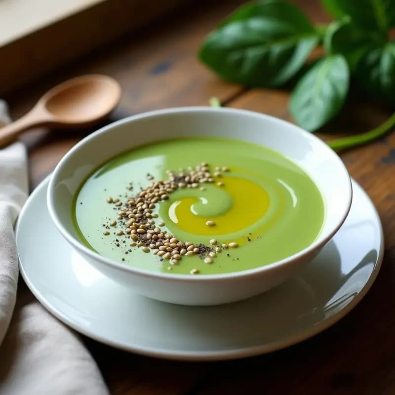 Crema de Espinacas y Semillas de Hemp: Receta Americana Alta en Omega-3 en Thermomix