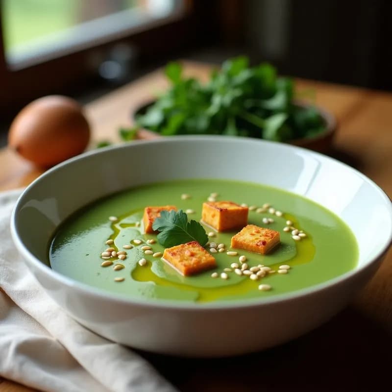 Crema de Espinacas y Tofu Ahumado: Receta en Olla Express Ultraproteica y Reconfortante