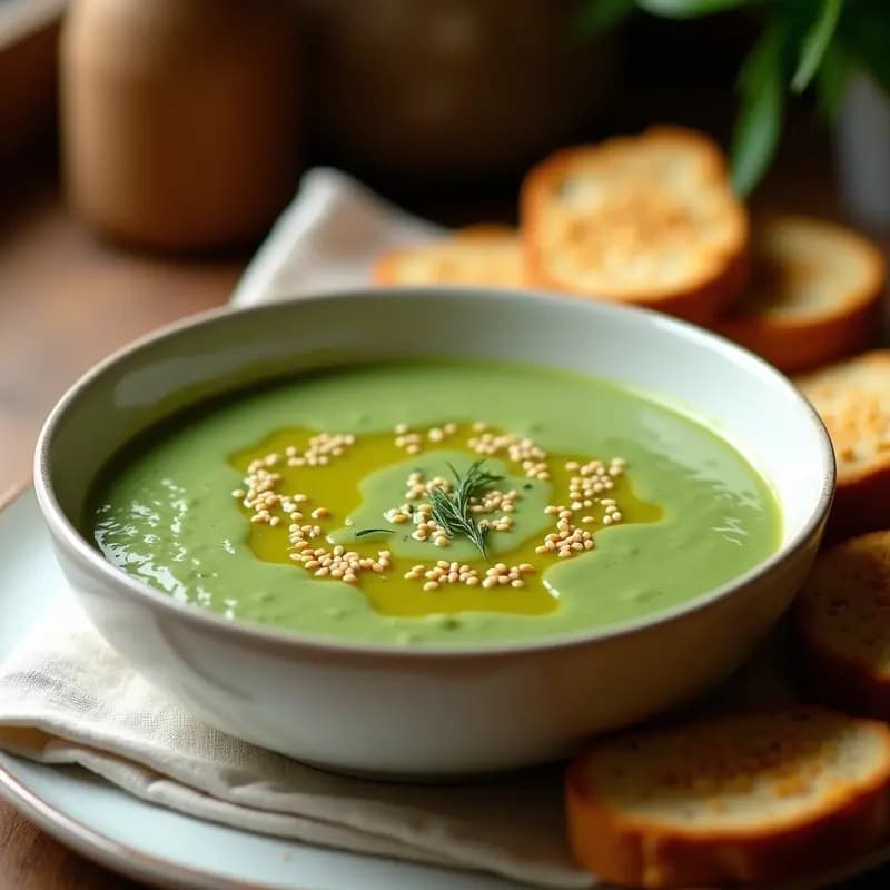 Crema de Espinacas con Tostadas de Ajonjolí: Receta Cremosa y Nutritiva en 20 Minutos