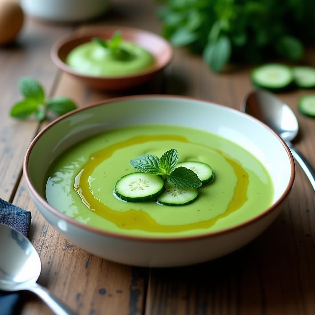 Crema de Espirulina y Pepino: Receta Vegana Detox en Thermomix con Toque Fresco