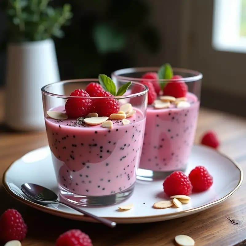 Crema de Frambuesa y Chía sin Azúcar: Postre Saludable en 10 Minutos con Superalimentos