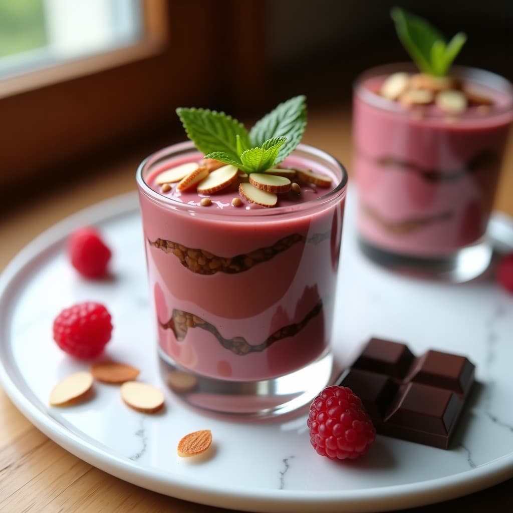 Crema de Frambuesa y Chocolate: Postre Sin Azúcar con Toque Gourmet en 10 Minutos