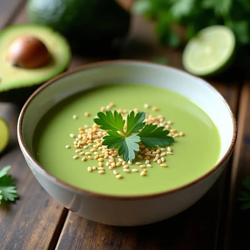 Crema Fría de Aguacate y Cilantro con Lima: Receta Vegana Rápida y Refrescante