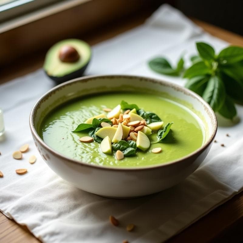 Gaspatxo Verde de Aguacate y Espinaca: Receta Fría, Cremosa y Sin Lácteos en 10 Minutos