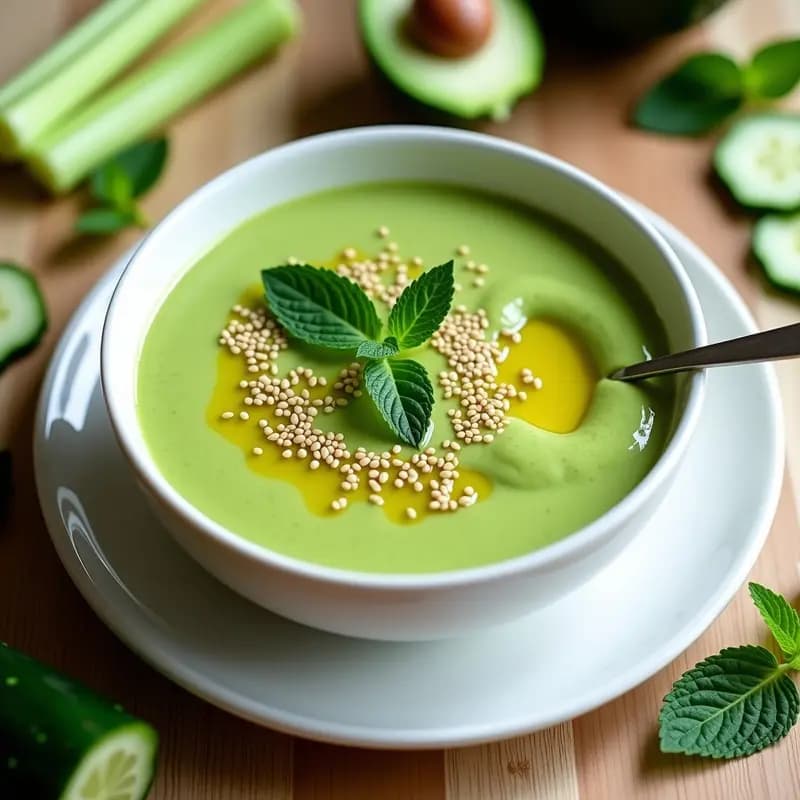 Crema Fría de Aguacate y Espinaca con Jengibre: Receta Detox y Saciante en 10 Minutos