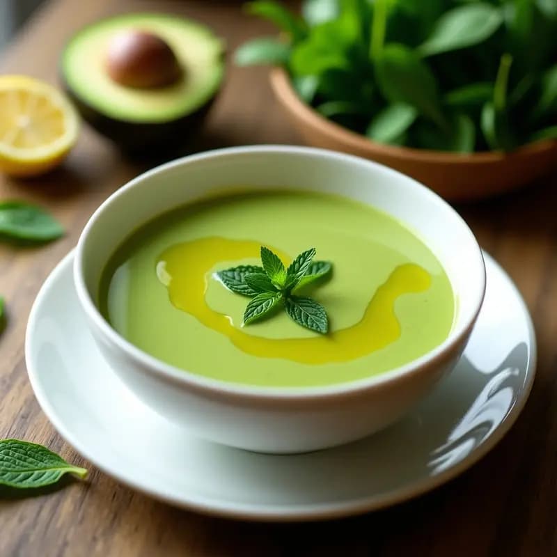 Crema Fría de Aguacate y Espinaca con Limón: Receta Ligera y Nutritiva en 10 Minutos