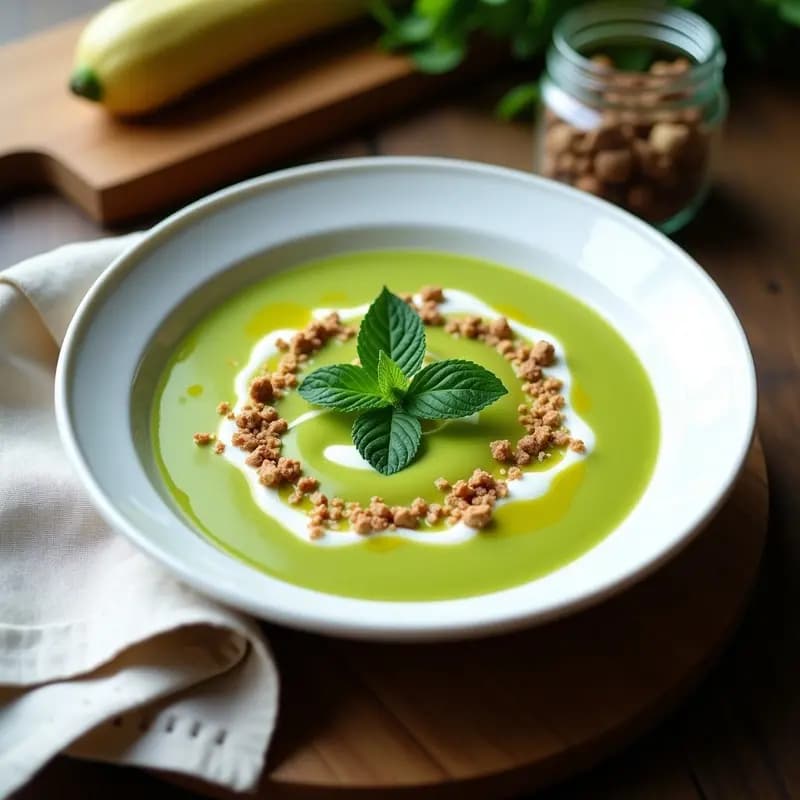 Crema Fría de Calabacín y Almendra con Toque de Ajo Negro: Receta Refrescante en 15 Minutos