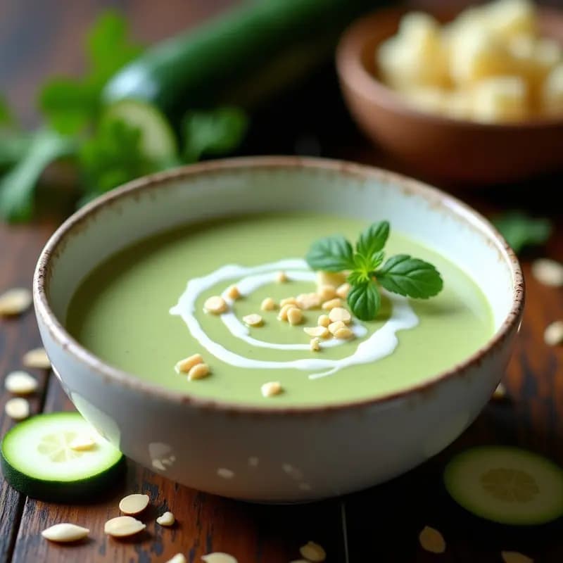 Crema Fría de Calabacín y Almendras con Toque de Alioli: Receta Refrescante y Sin Lactosa
