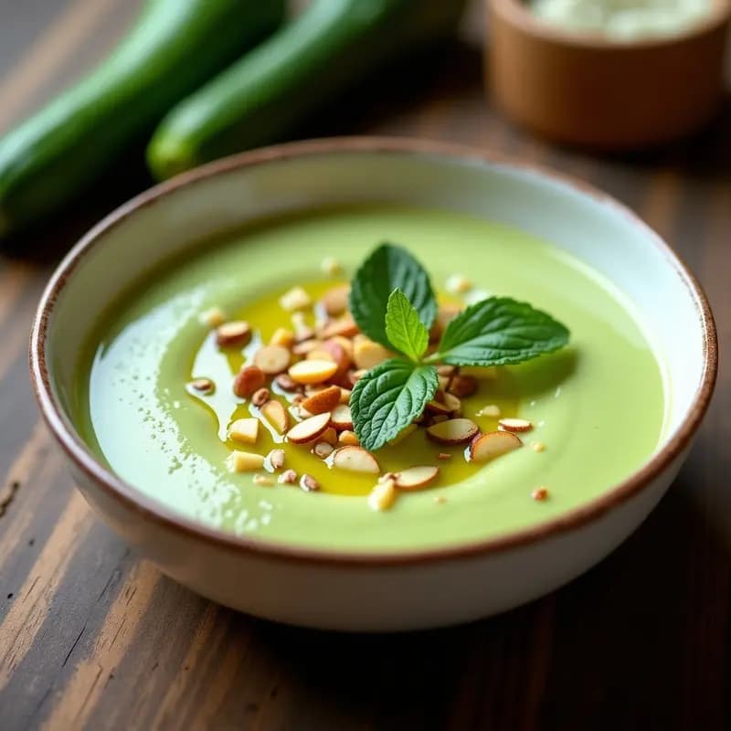 Crema Fría de Calabacín con Almendras Tostadas: Receta Fresca y Sin Gluten en 15 Minutos