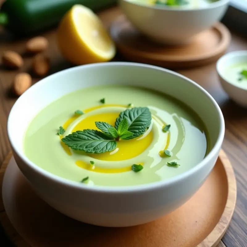 Crema Fría de Calabacín y Almendras: Receta Vegana Sin Cocción y Alta en Proteína