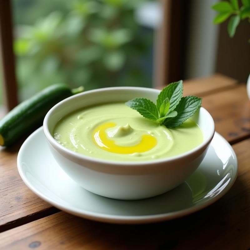 Crema Fría de Calabacín y Menta: Receta en Airfryer Sin Cocción Previa