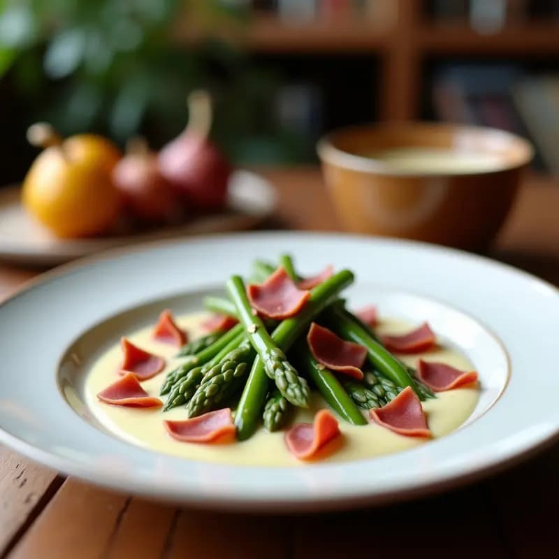 Crema Fría de Espárragos Trigos con Virutas de Jamón Ibérico: Receta Veraniega en 20 Minutos