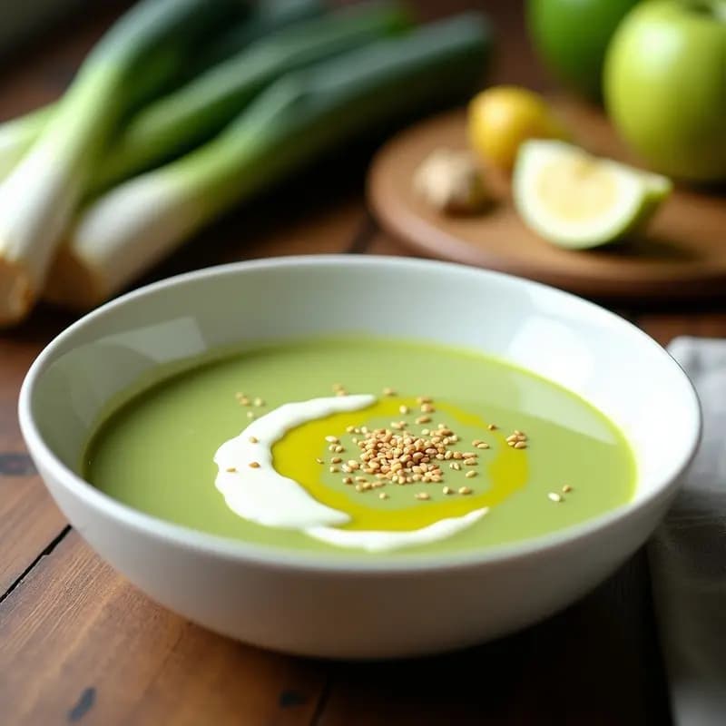 Crema Fría de Puerro y Manzana: Receta de Verdura Ligera y Digestiva en 20 Minutos