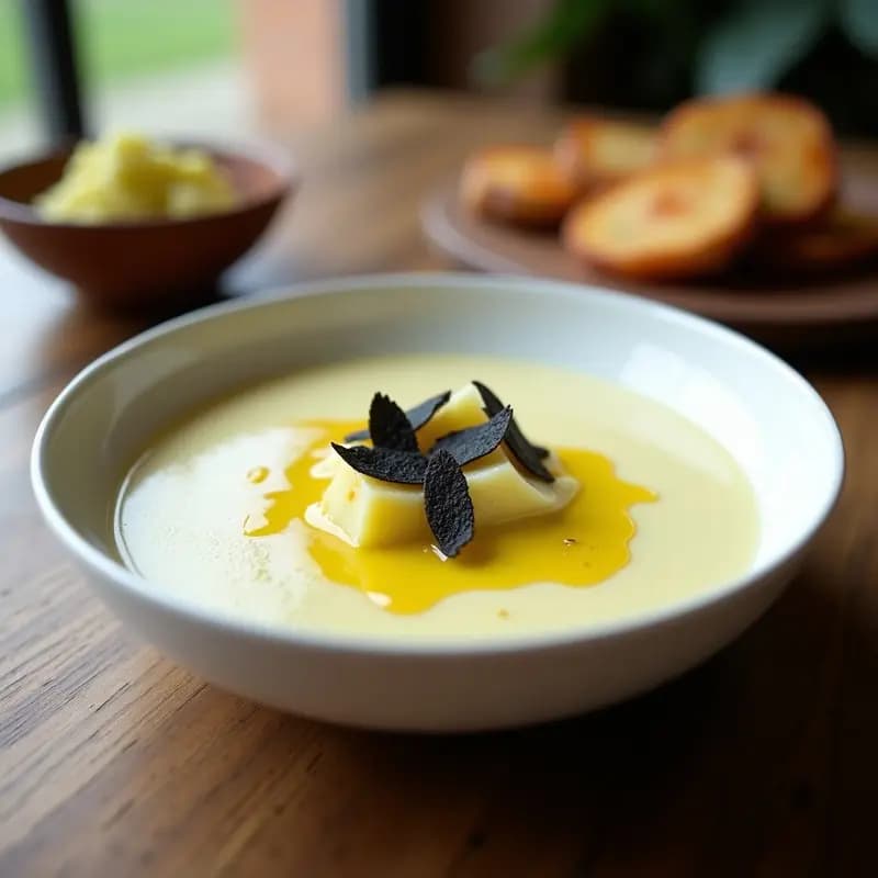 Crema Fría de Puerro y Patata con Virutas de Trufa: Receta de Verano Ligera y Sofisticada