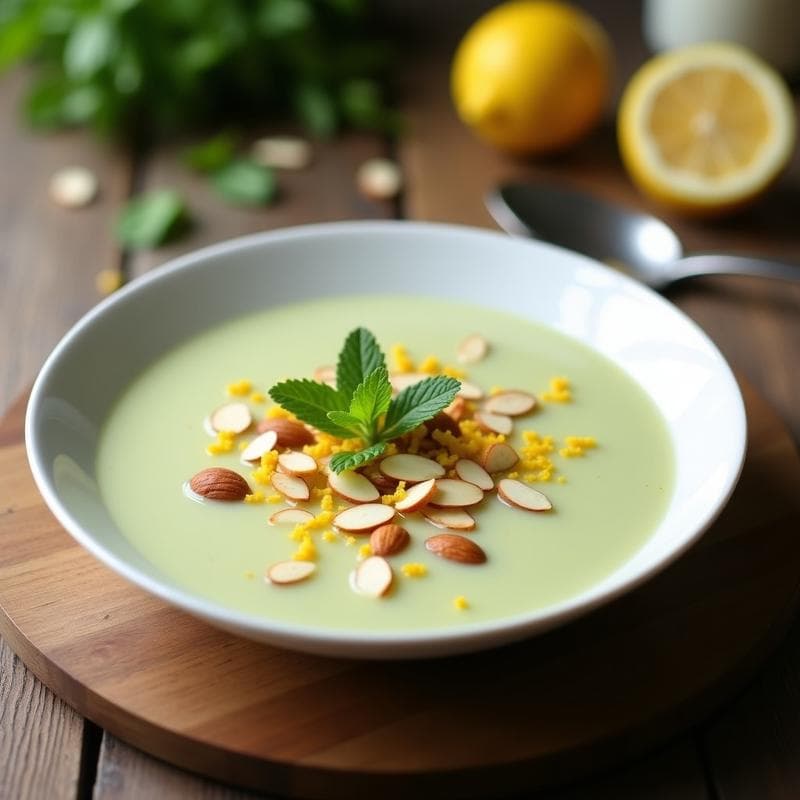 Crema Fría de Espárragos Blancos y Almendras con Touch de Limón: Receta Española Vegana y Sin Lactosa