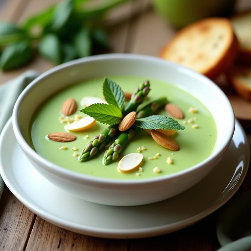Crema Fría de Espárragos Trigueros con Almendras: Receta Refrescante y Sin Cocción
