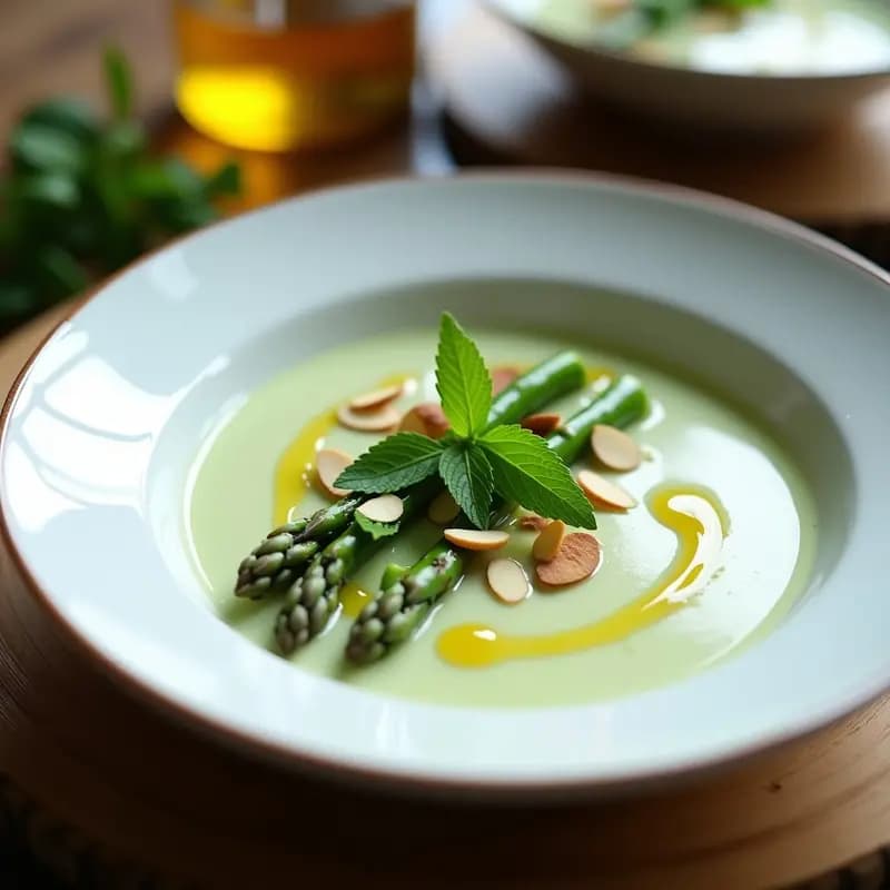 Crema Fría de Espárragos Trigueros con Yogur Griego: Receta Fresca y Ligera en 15 Minutos