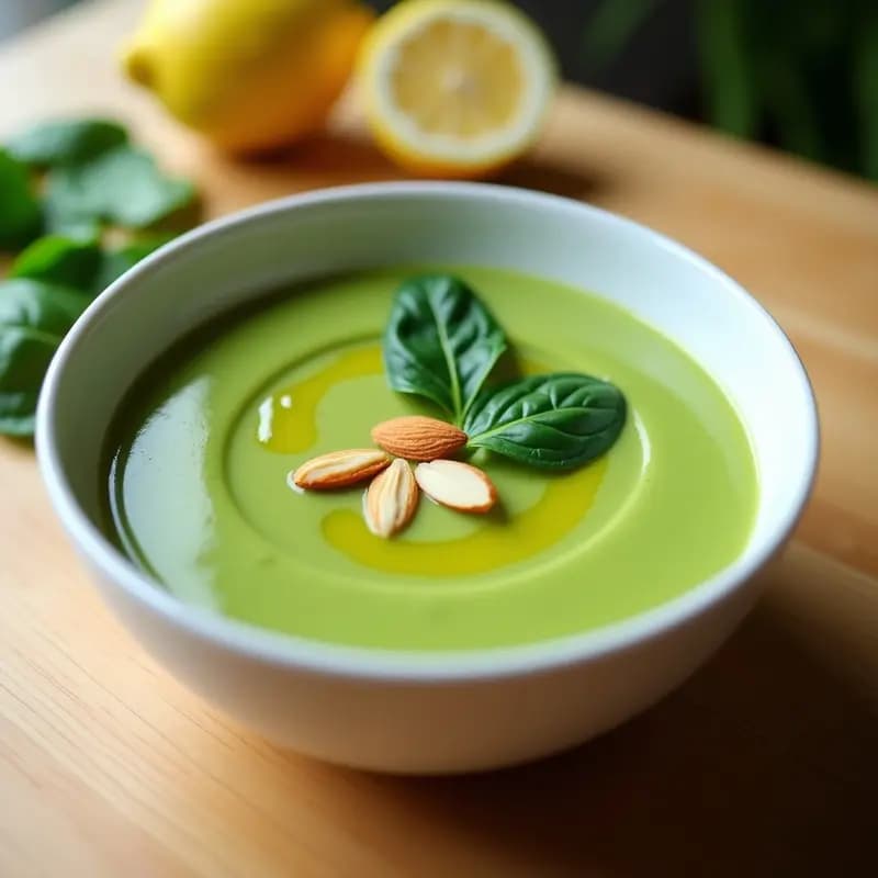 Crema Fría de Espinacas y Yogur Griego: Sopa Verde Keto en 10 Minutos con Thermomix