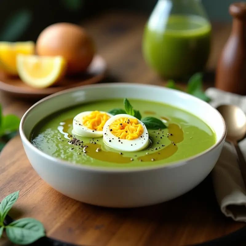 Crema Fría de Espinacas con Huevo Duro: Receta Veraniega Sin Lácteos y Alta en Proteína