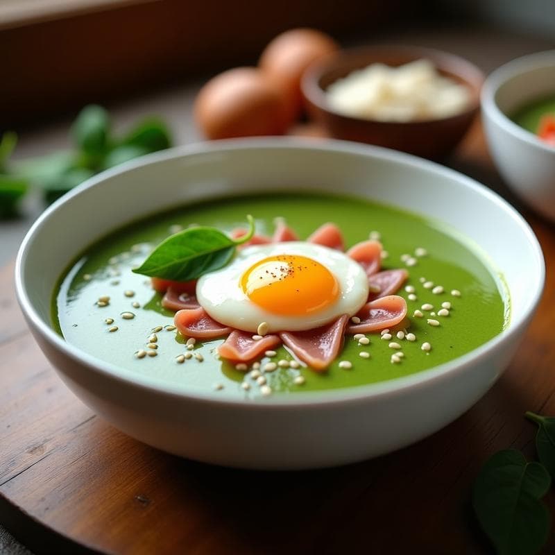 Crema Fría de Espinacas: Receta con Huevo Poché y Toque Gourmet en 20 Minutos