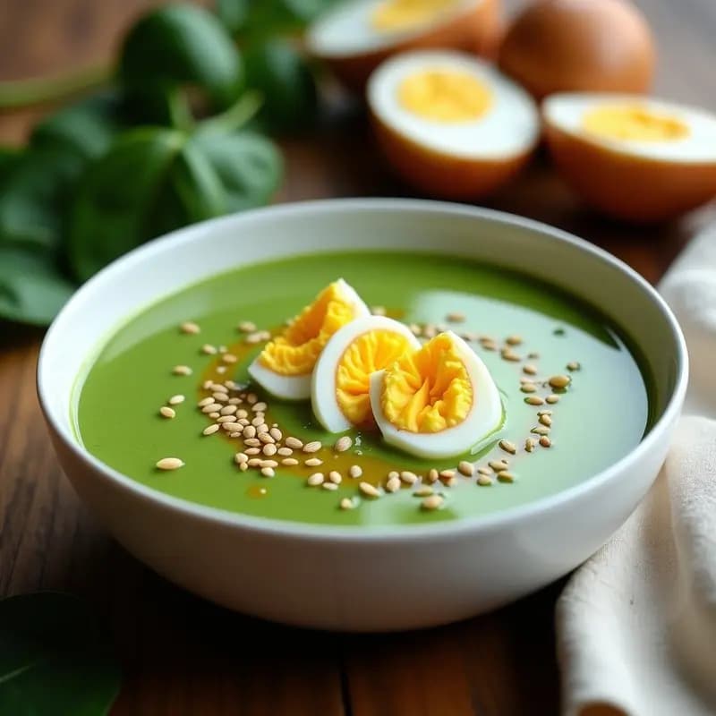 Crema Fría de Espinacas y Huevos Duros: Receta Rápida para Verano con Toque Gourmet