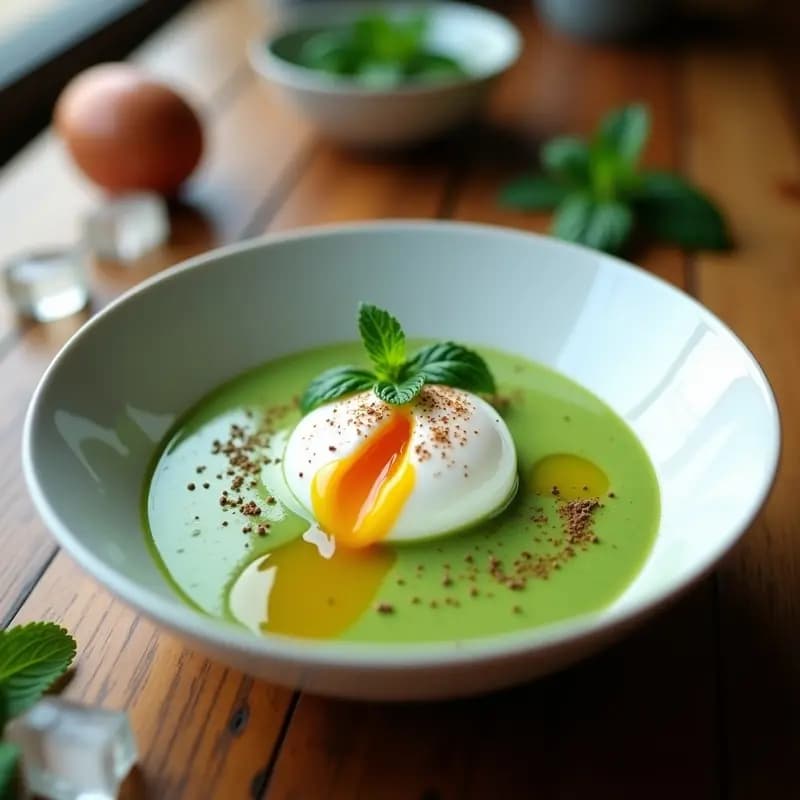 Crema Fría de Espinacas con Huevos Poché: Receta Ligera y Alta en Proteínas para Verano