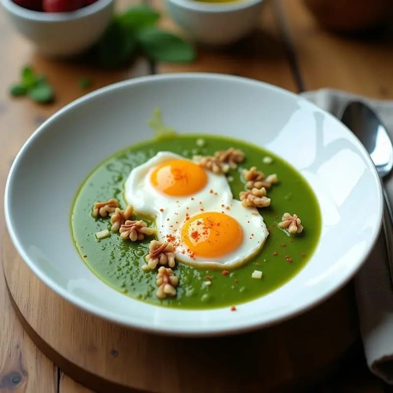 Crema Fría de Espinacas con Huevos Pochés: RecetaLight de Verano en 15 Minutos
