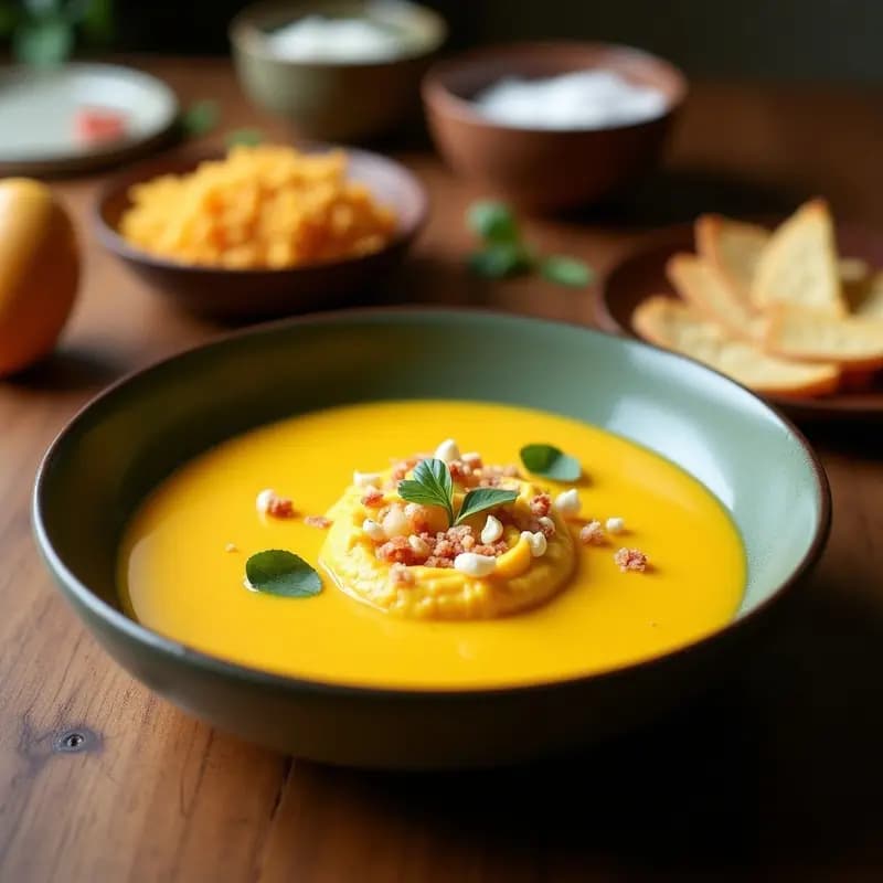 Crema Fría de Mango y Cúrcuma con Virutas de Coco Tostado: Receta India Ayurvédica Sin Lácteos