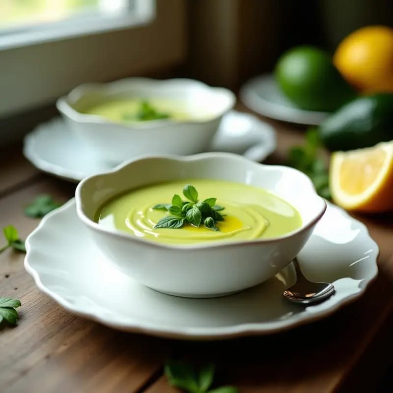 Crema Fría de Pepino y Aguacate con Mentolado de Yerbabuena: Gazpacho Andino en 10 Minutos