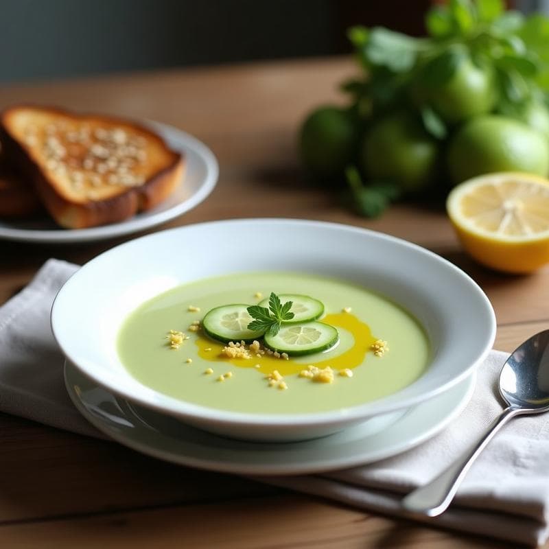 Crema Fría de Pepino y Apio con Toast de Pan de Centeno: Receta Detox en 10 Minutos