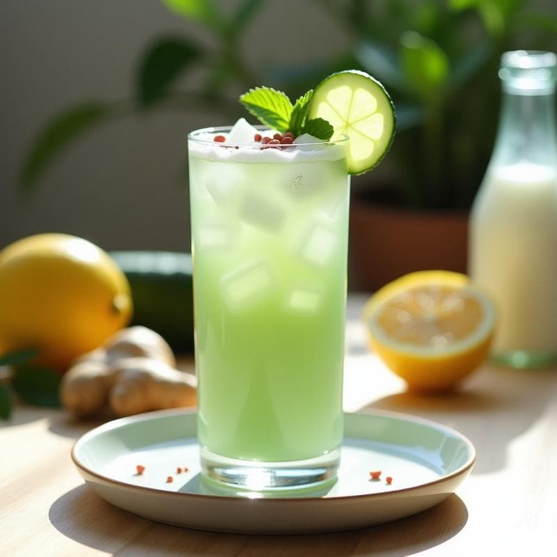 Crema Fría de Pepino y Kéfir de Agua: Bebida Probiótica y Refrescante en 10 Minutos