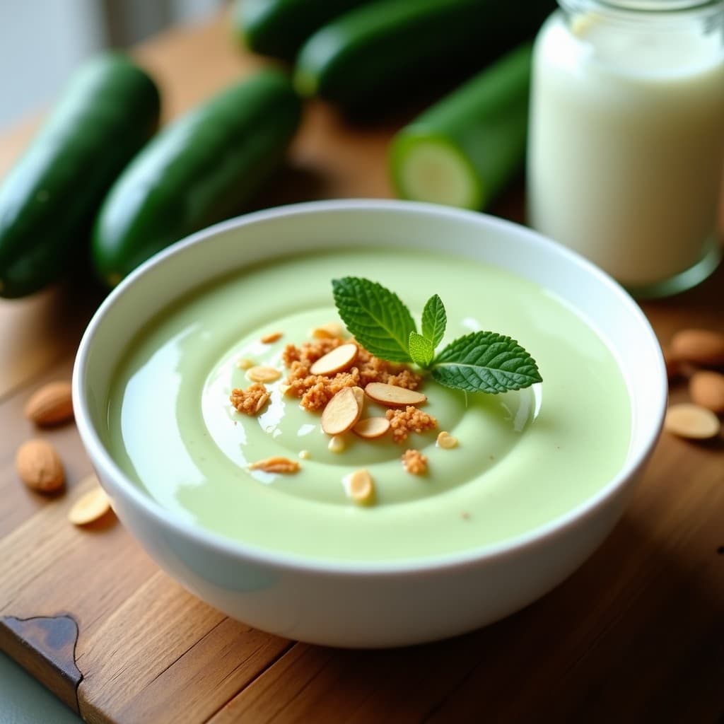 Crema Fría de Pepino y Kéfir con Virutas de Almendra: Receta Turca Detox en 10 Minutos