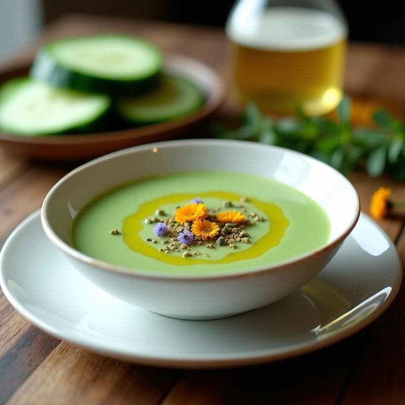 Crema Fría de Pepino y Kéfir con Hierbas de Provenza: Entrante Francés Probiótico y Digestivo