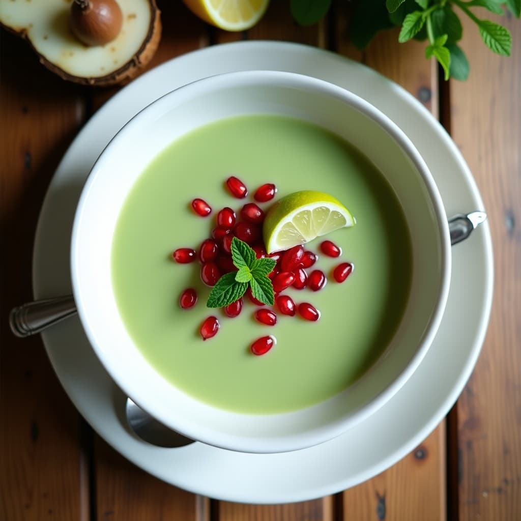Crema Fría de Pepino y Mentolado con Topping de Granada: Receta Tailandesa para el Verano